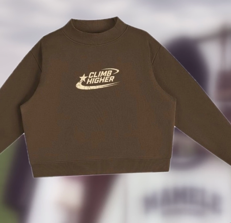Climb Higher mock-neck in brown