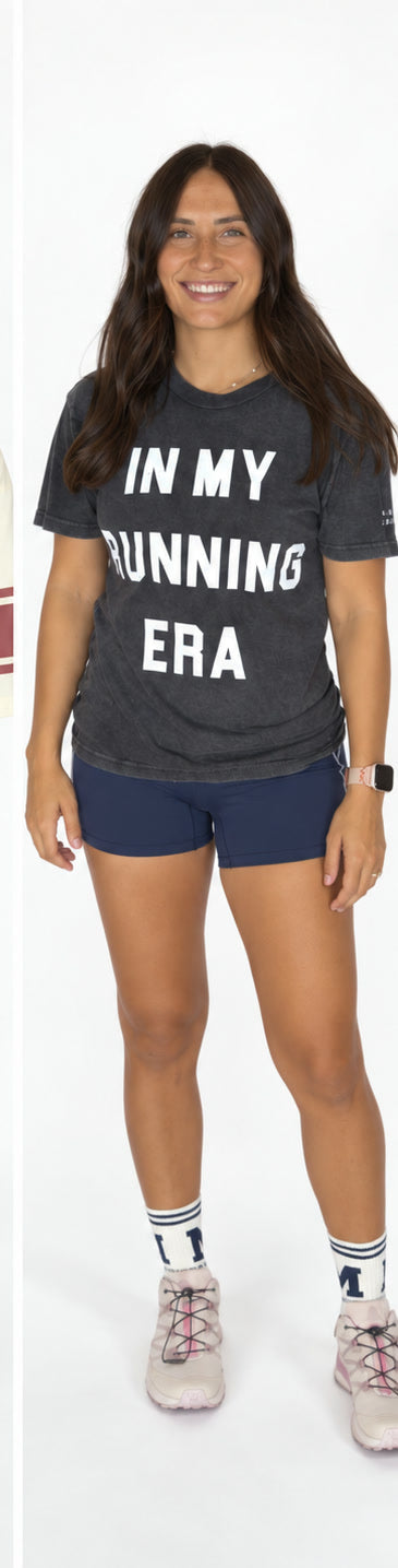In My Running Era tee, worn